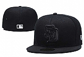 Padres Team Logo Black Fitted Hat LX